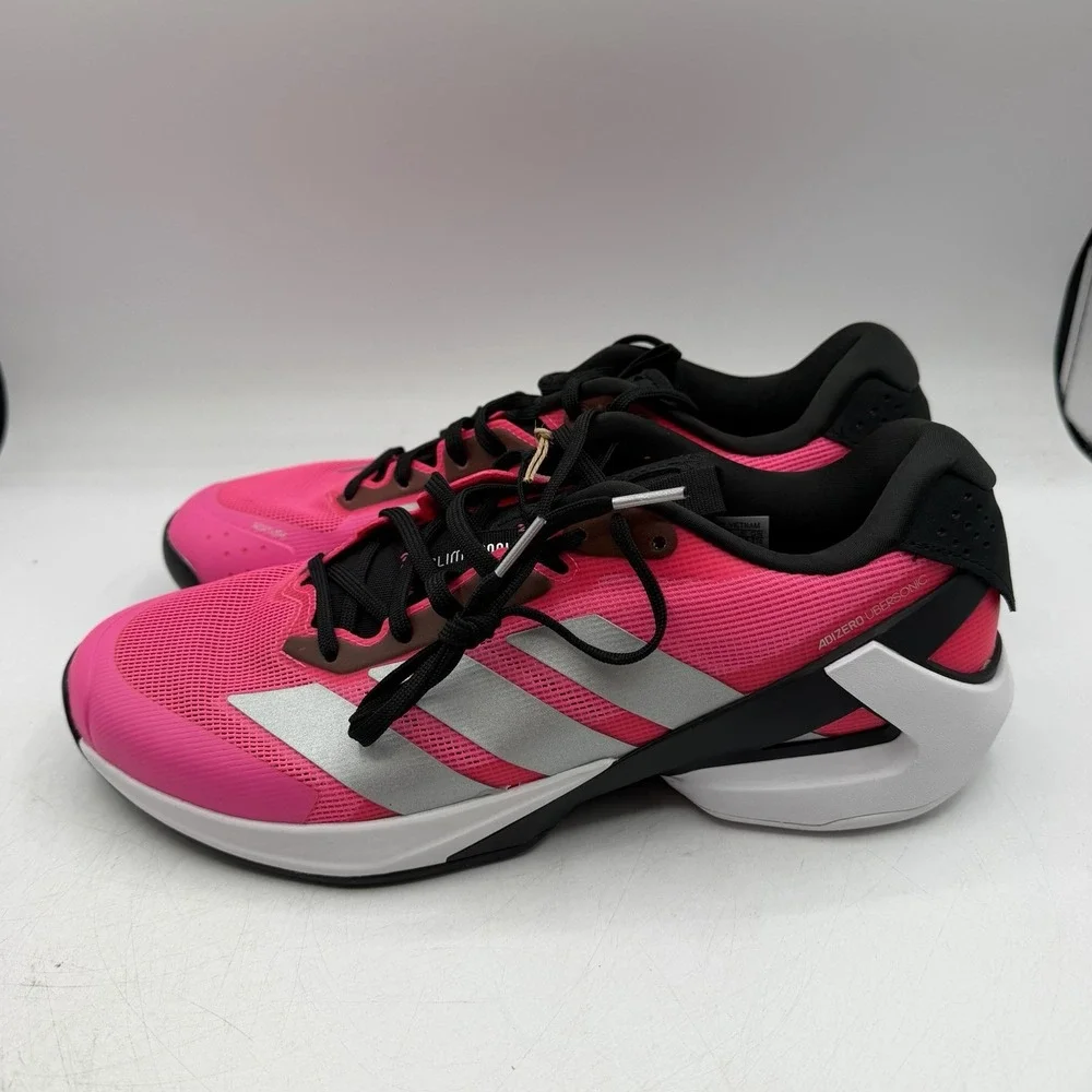 Adidas Adizero Ubersonic 5 Tennis Court Shoes Mens 10 Pink Black Sneakers JQ2901